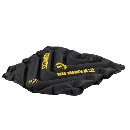 Side angle of V Seat with Iowa Hawkeyes print.