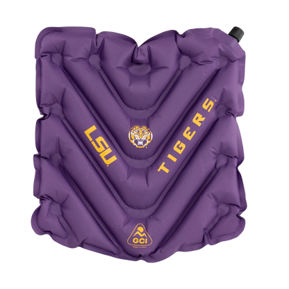 Front angle of V Seat with LSU Tigers print.