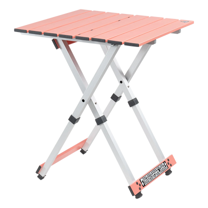 Compact Camp Table 20, Coral, Front Side Angle