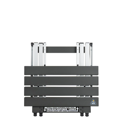 Compact Camp Table 20, Black Chrome, Folded