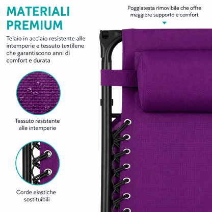 Sedia a Sdraio Reclinabile Zero Gravity Pieghevole da Esterno con Tettuccio Parasole Regolabile ⛱️ ⛱️
