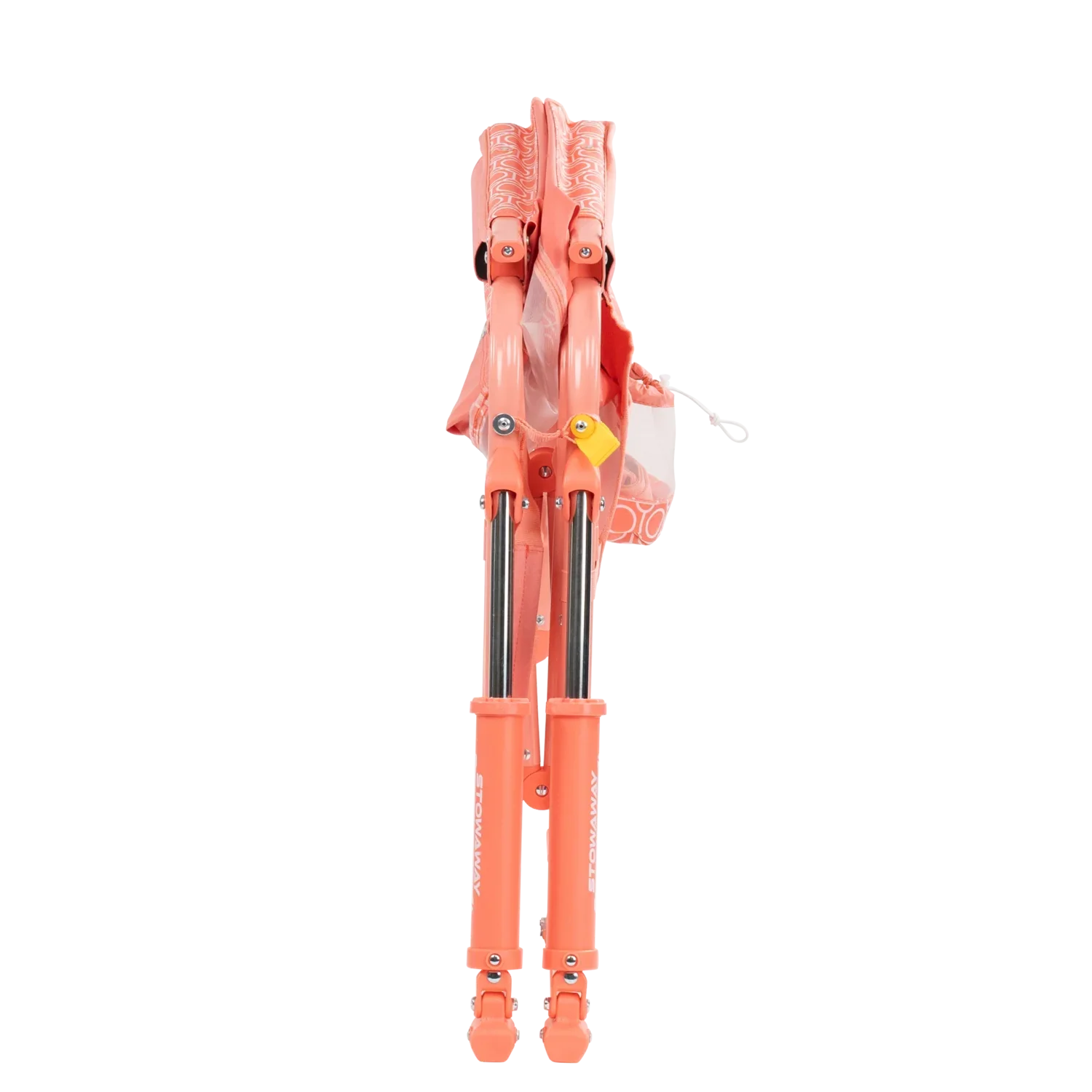 Folded view of the Coral Mosaic Stowaway Rocker. 